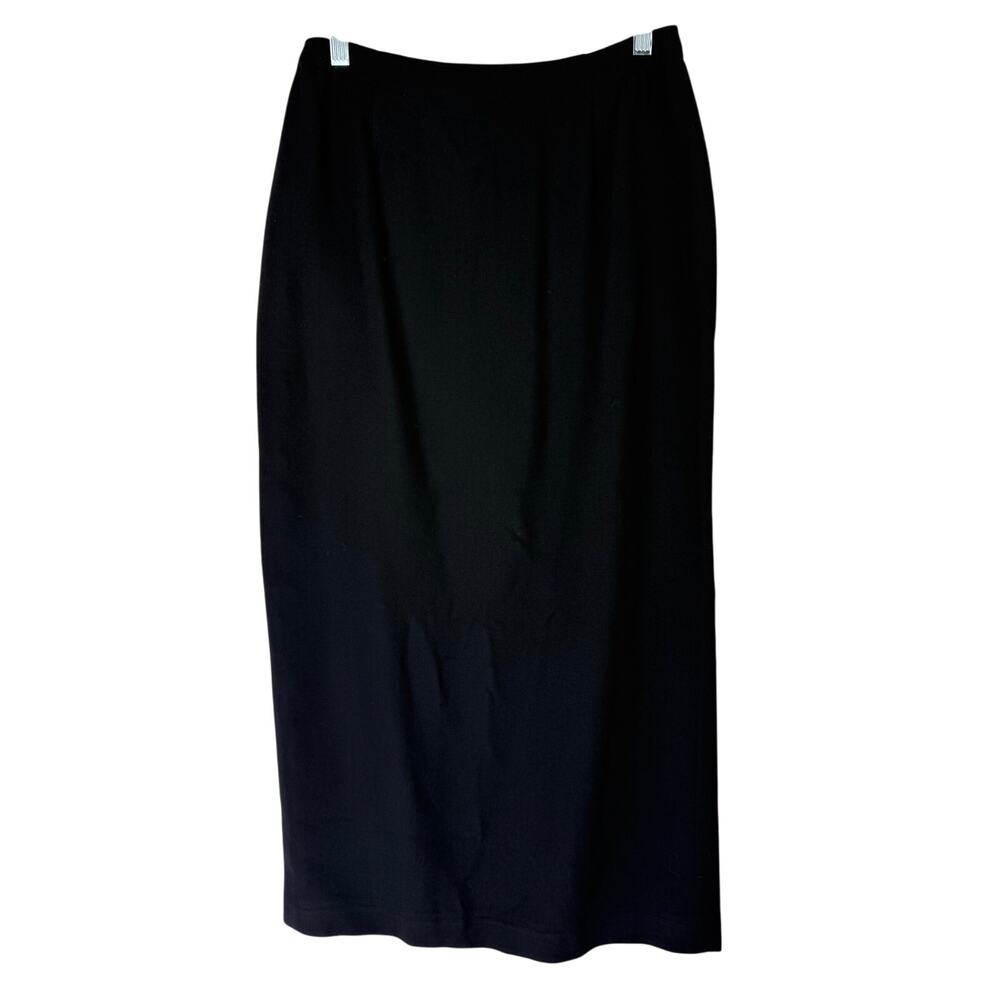 Jones New York Black Rayon & Wool Blend Career Classic Pencil Maxi Skirt Size 8